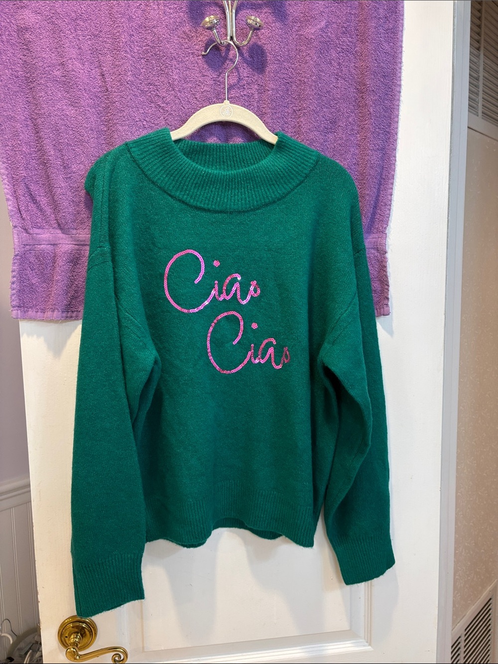 Green Ciao Ciao Knit Sweater - Women's Cozy Pullover